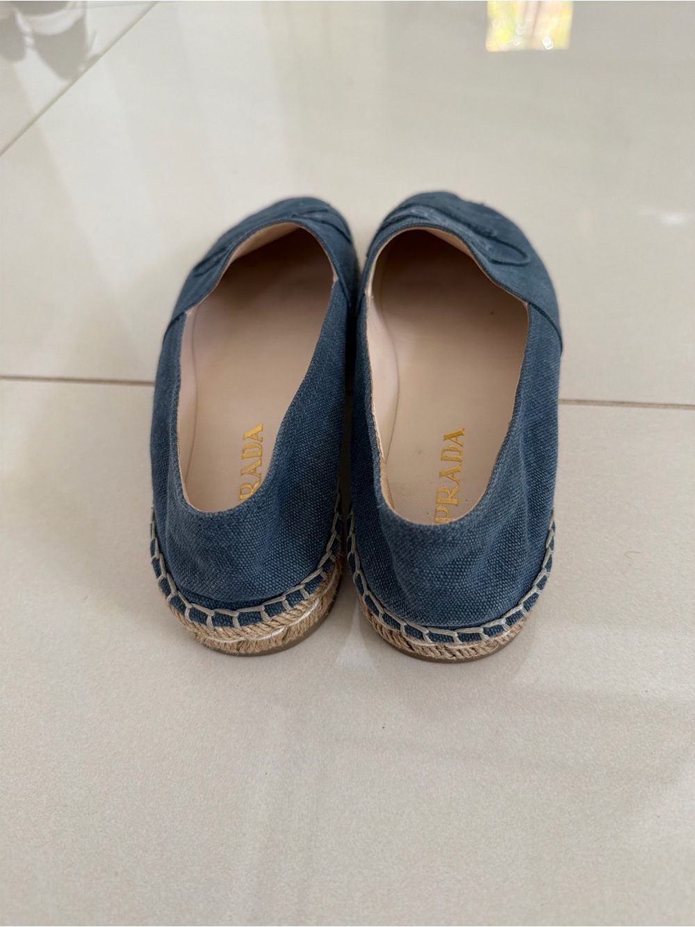 Prada Navy Canvas Espadrille Flats - Picture 4 of 5